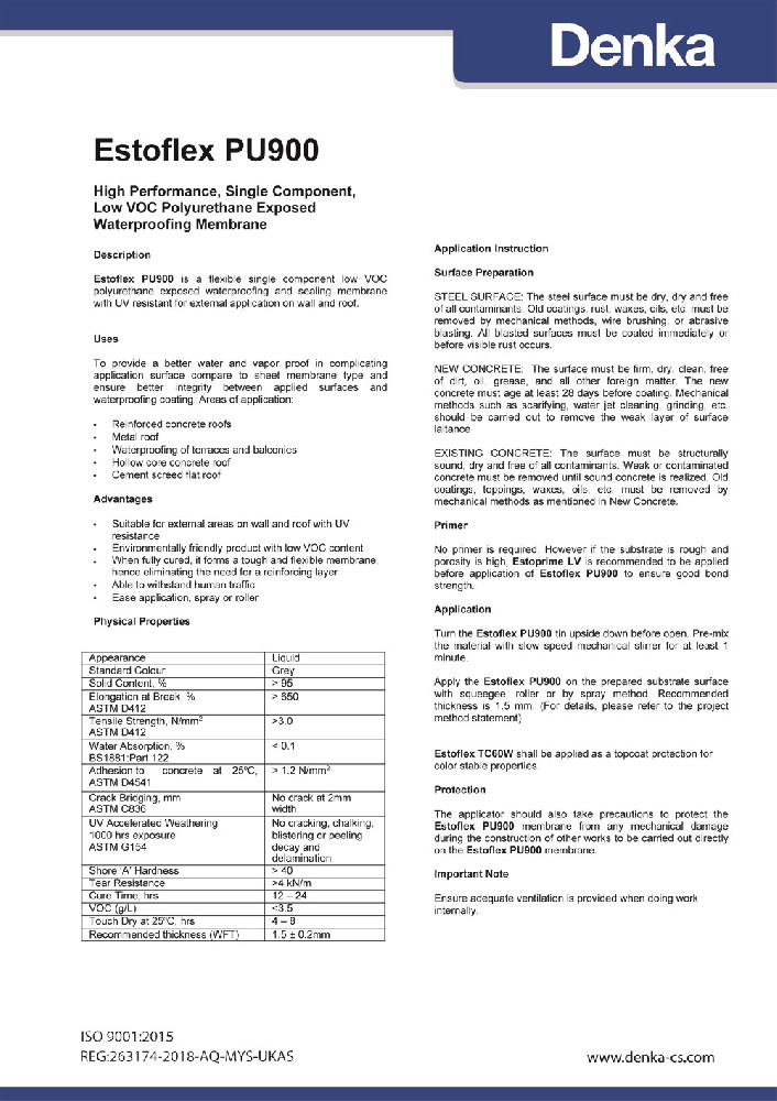 Estoflex PU900 - Data Sheet - HK2303